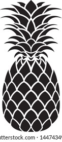 Vector flat black pineapple icon