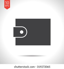 Vector flat black purse icon on white background 