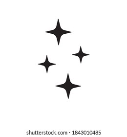 Vector flat black set of stars isolated on white background