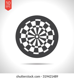 Vector flat black target icon on white background 