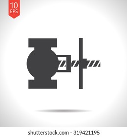 Vector flat black valve icon on white background 