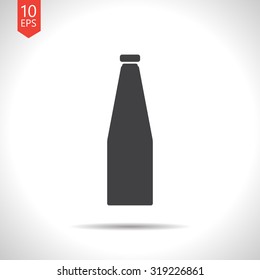 Vector flat black water bottle on white background 