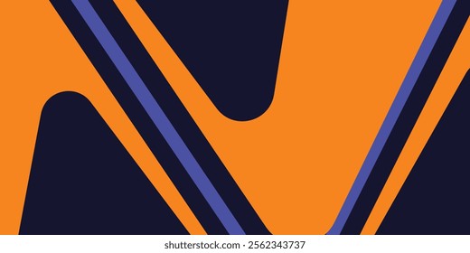 Vector Flat Blue and Orange Background Wallpaper