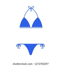 Vector flat blue swimsuit isolated on white background