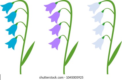 Vector flat bluebells isolated