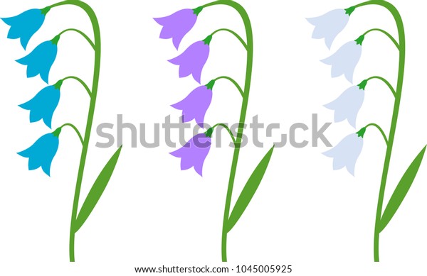 Vector Flat Bluebells Isolated Stock Vector (Royalty Free) 1045005925