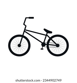 Vector flat bmx bicycle silhouette isolated on white background
