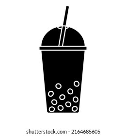 Vector flat boba bubble tea isolated on white background