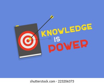 Vector flat book icon - Knowledge is Power