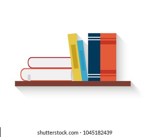Vector flat bookshelf with books