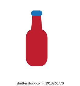 vector flat bottle icon or clipart or logo