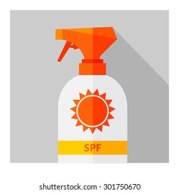 Vector flat bottles with solar protection