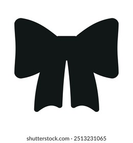 Vector flat bow tie silhouette isolated on white background