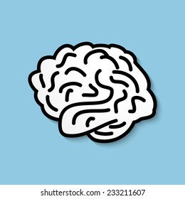 Vector flat brain icon. Eps 10.