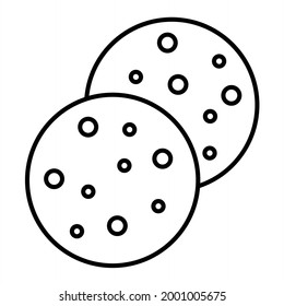 Vector Flat Bread Outline Icon Design
