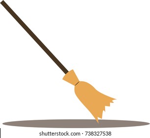 Vector flat broom isolated