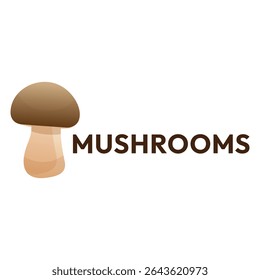 Vector flat brown mushroom. mushroom logo and icon
