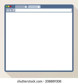 Vector flat browser design. Browser template.