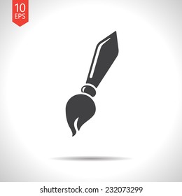 Vector flat brush icon  isolated on white. Eps10