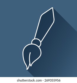 Vector flat brush icon  isolated outline. Eps10