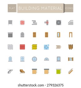 Vector Flat Building Material Icons