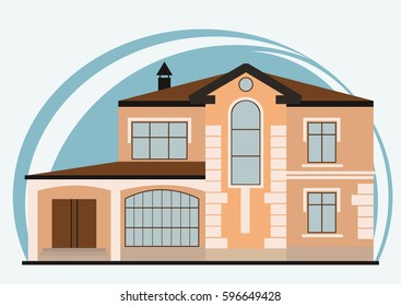  Vector flat buildings Illustration of cute cartoon colorful houses for sale or rent.