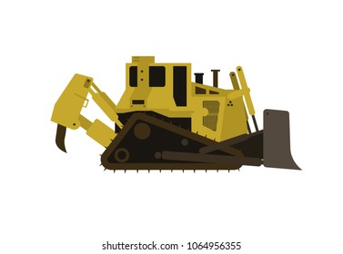 Vector flat bulldozer