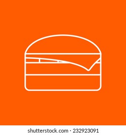 Vector flat burger icon isolated outline. Eps10