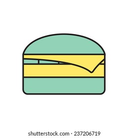 Vector flat burger icon isolated outline. Eps10
