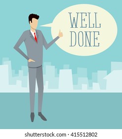 Concepto de negocio plano vectorial Businessman está bien hecho