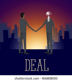 Amortiguamiento de trato de concepto de empresa plana de vectores