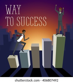 Vector flat business concept way to success