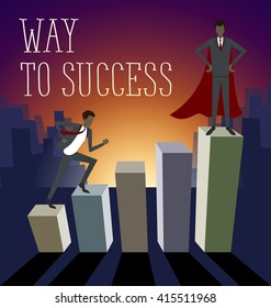 Vector flat business concept way to success