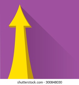vector flat Business graph and chart on violet background.vector golden grow up arrow