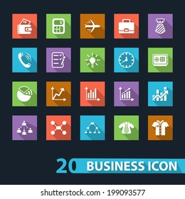Vector flat business icons set