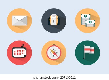 Vector flat business icons set