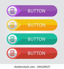 Vector flat buttons with calculator icon