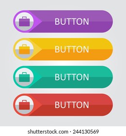 Vector flat buttons with suitcase icon