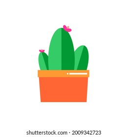 vector flat cactus in pot for children's book