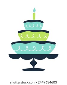 Vector flat cake isolated on white background