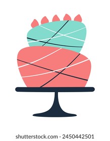 Vector flat cake isolated on white background
