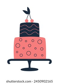 Vector flat cake isolated on white background