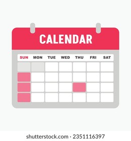 vector of flat calendar icon design