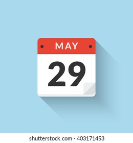 Vector Flat Calendar Icon Design. May Month Business Symbol Daily Calendar Design Icon.