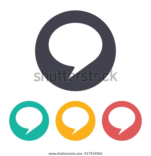 Vector Flat Callout Icon With Set Of 3 Colors