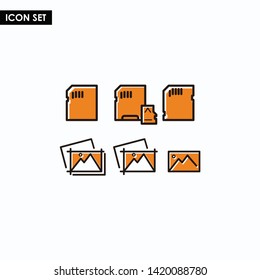 Vector flat camera icons set on white background, Icons equipment - Vector
