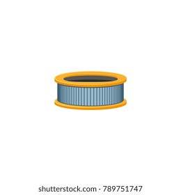 vector flat car parts, spares service design objects icon. Auto car carburetor, engine air filter . Mechanics maintenance concept. Isolated illustration on a white background.