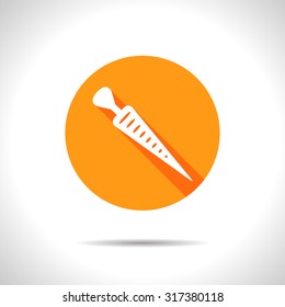 Vector flat carrot icon on color circle 