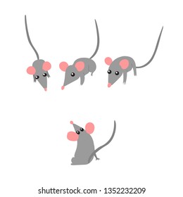 vector flat cartoon animal clip art mouse mice pet