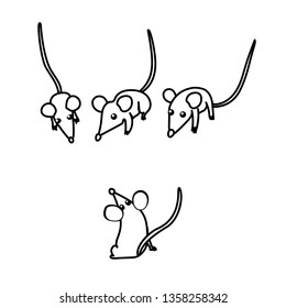 vector flat cartoon animal clip art mice pet